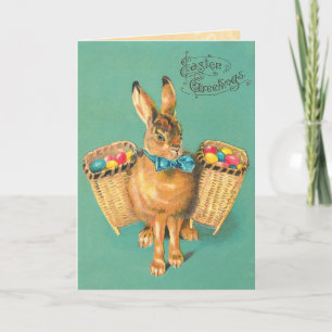 Tarjeta Festiva Vintage Easter Bunny Card