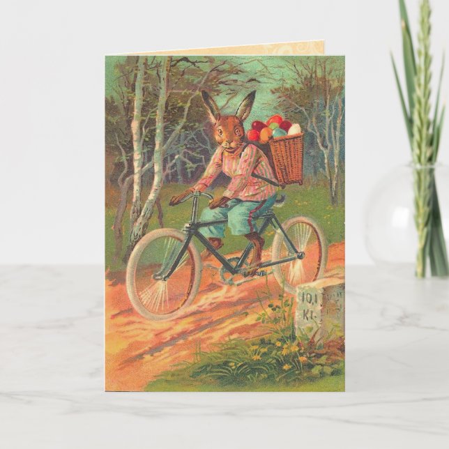 Tarjeta Festiva Vintage Easter Bunny Card (Anverso)