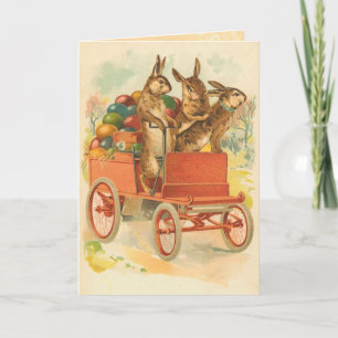 Tarjeta Festiva Vintage Easter Bunny Card
