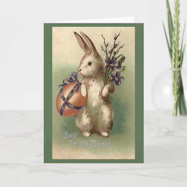 Tarjeta Festiva Vintage Easter Bunny Card (Anverso)
