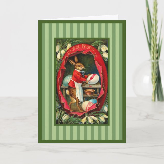 Tarjeta Festiva Vintage Easter Bunny Card (Anverso)