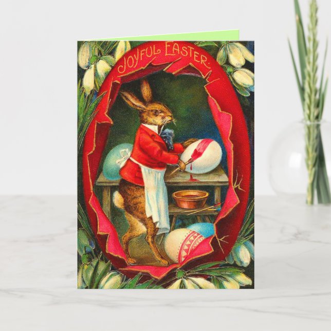Tarjeta Festiva Vintage Easter Bunny Card (Anverso)