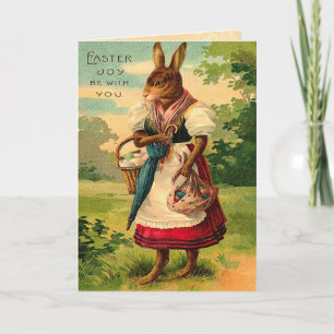 Tarjeta Festiva Vintage Easter Bunny Card