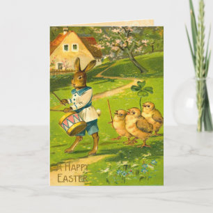 Tarjeta Festiva Vintage Easter Bunny Card