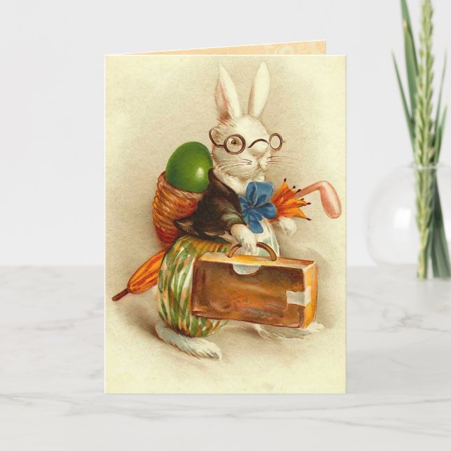 Tarjeta Festiva Vintage Easter Bunny Card (Anverso)