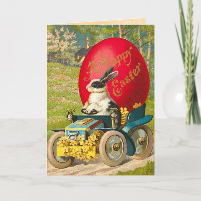 Tarjeta Festiva Vintage Easter Bunny Card (Anverso)