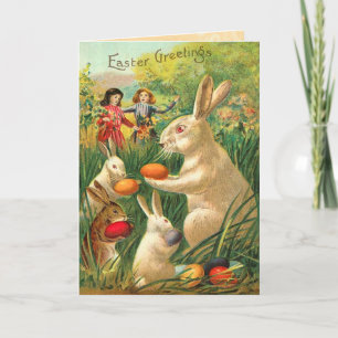 Tarjeta Festiva Vintage Easter Bunny Card