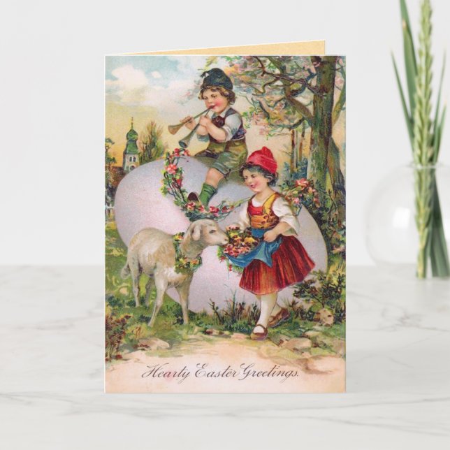 Tarjeta Festiva Vintage Easter Card (Anverso)
