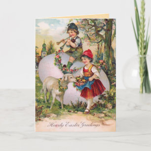 Tarjeta Festiva Vintage Easter Card