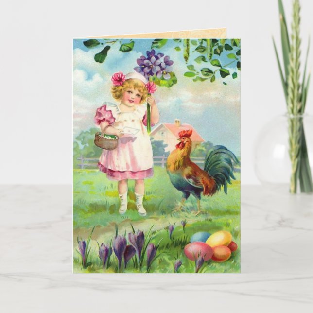 Tarjeta Festiva Vintage Easter Card (Anverso)