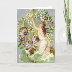 Tarjeta Festiva Vintage Easter Cross