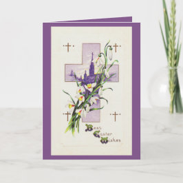 Tarjeta Festiva Vintage Easter Cross