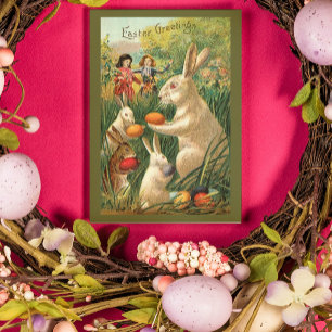 Tarjeta Festiva Vintage Easter Egg Hunt
