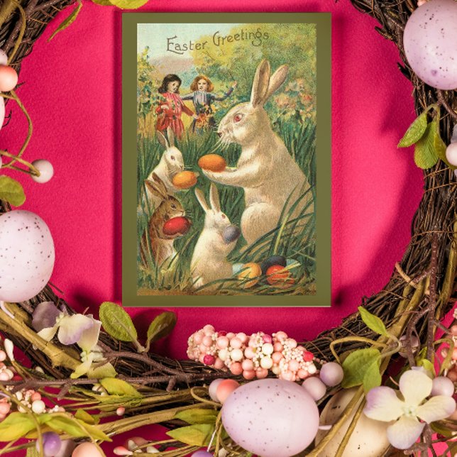 Tarjeta Festiva Vintage Easter Egg Hunt (Subido por el creador)