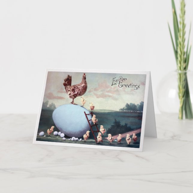 Tarjeta Festiva Vintage Easter Greetings Card (Anverso)