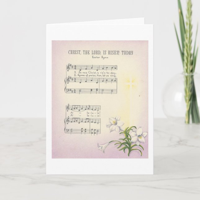 Tarjeta Festiva Vintage Easter Hymn (Anverso)