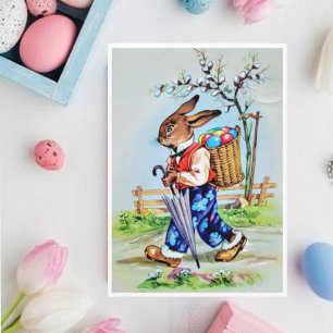 Tarjeta Festiva Vintage Easter Rabbit