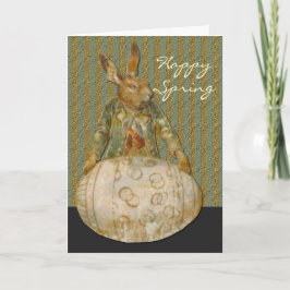 Tarjeta Festiva Vintage Easter Rabbit And Egg