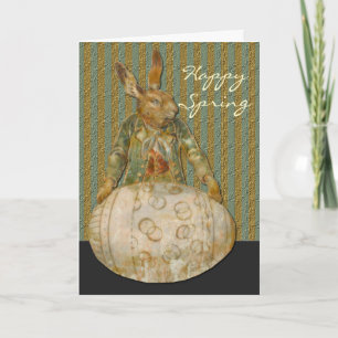Tarjeta Festiva Vintage Easter Rabbit And Egg