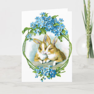 Tarjeta Festiva Vintage Easter Rabbits Card
