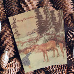 Tarjeta Festiva Vintage Edmund Dulac Christmas Greetings<br><div class="desc">Ilustracion Edmund Dulac de época que capta una escena invernal. ¡Encanta a tus seres queridos y a tus amigos con un poco de Navidad de brillo este año!</div>