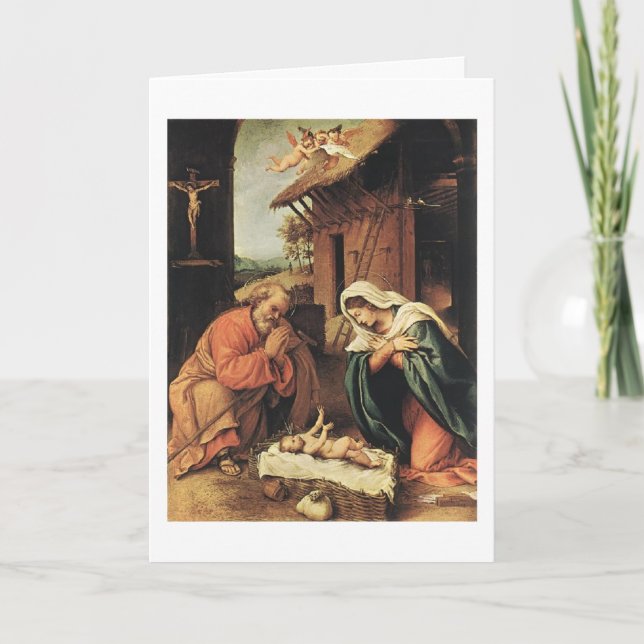 Tarjeta Festiva Vintage - El milagro Navidades, (Anverso)