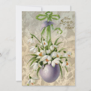 Tarjeta Festiva Vintage El Señor Ha Resucitado Huevo De Pascua Cru