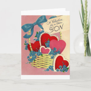 Tarjeta Festiva Vintage Estimado Hijo El día de San Valentín Card