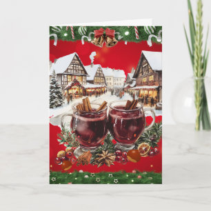 Tarjeta Festiva Vintage European navidades Market