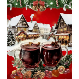 Tarjeta Festiva Vintage European navidades Market
