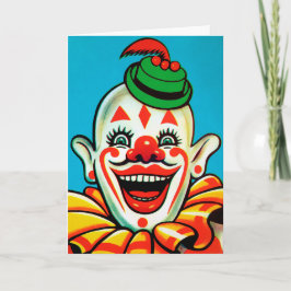 Tarjeta Festiva Vintage Evil Clowday Card