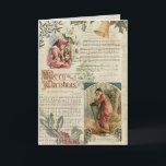 Tarjeta Festiva Vintage Father Christmas & Music Ephemera<br><div class="desc">Collage nostálgico que presenta la ornamentación vintage Feliz Navidad,  niños victorianos vestidos para el invierno,  holly,  campana de bronce,  mistletoe,  Papá Noel y la tradicional partitura de villancicos con antecedentes de pergamino envejecido.</div>