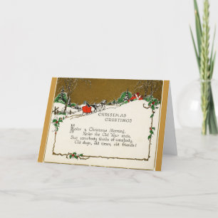 Tarjeta Festiva Vintage felicitaciones navideñas a los amigos,