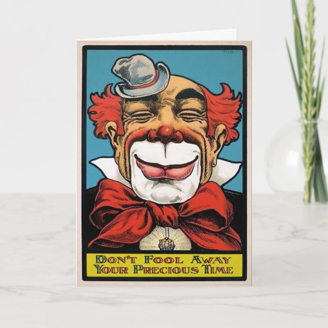 Tarjeta Festiva Vintage Fool Birday Card (Anverso)