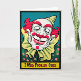 Tarjeta Festiva Vintage Foolish Clowday Card