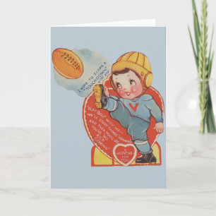Tarjeta Festiva Vintage Football Valentine