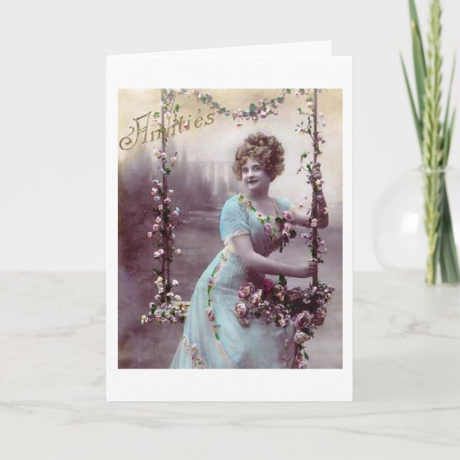 Tarjeta Festiva Vintage Funny Valentine - Cupido, (Anverso)