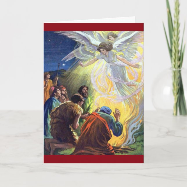 Tarjeta Festiva Vintage Glad Tidings (Anverso)