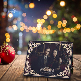 Tarjeta Festiva Vintage Gothic Folded Holiday Card