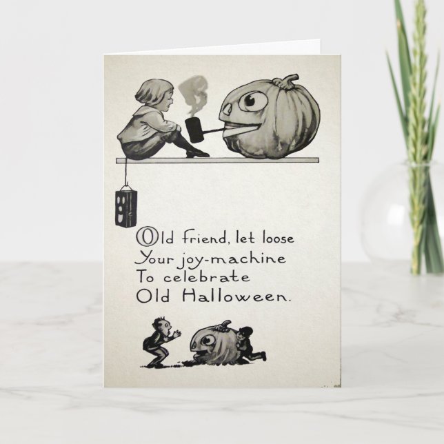 Tarjeta Festiva Vintage Halloween Friend Card (Anverso)