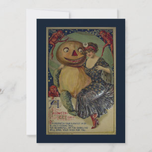 Tarjeta Festiva Vintage Halloween Funny Ilustracion