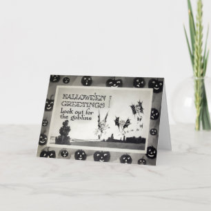 Tarjeta Festiva Vintage Halloween Goblins Card