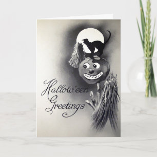 Tarjeta Festiva Vintage Halloween Greetings Card