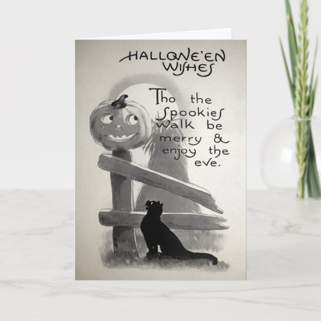 Tarjeta Festiva Vintage Halloween Spookies Card (Anverso)