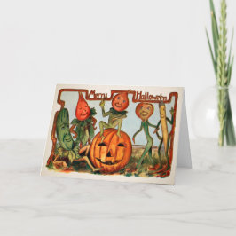 Tarjeta Festiva Vintage Halloween Vegetales Card