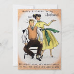 Tarjeta Festiva Vintage Happy Birday Husband Holiday Card<br><div class="desc">Vintage Happy Birthday Husband Card.</div>