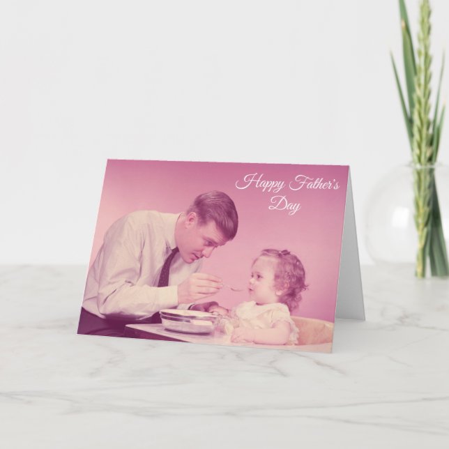 Tarjeta Festiva Vintage Happy Fathers Day Dad (Anverso)