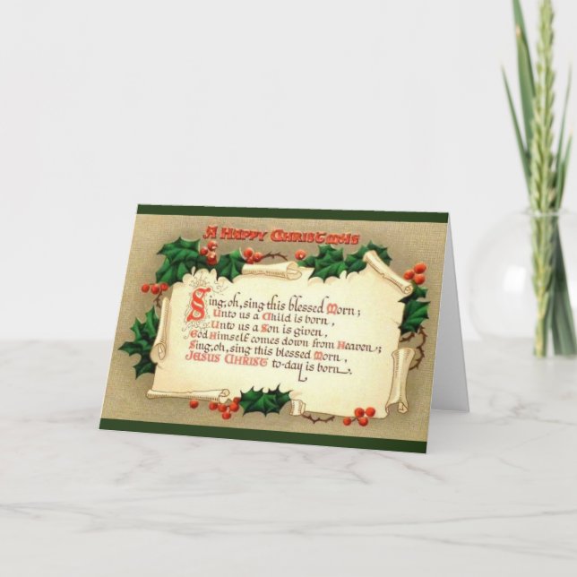 Tarjeta Festiva Vintage Happy Navidades Religious Greeting Card (Anverso)