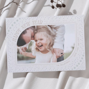 Tarjeta Festiva Vintage Happy New Year Photo Card Classic Border