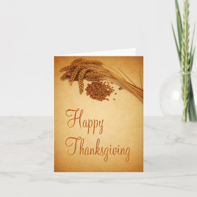 Tarjeta Festiva Vintage Happy Thankcome Trin (Anverso)